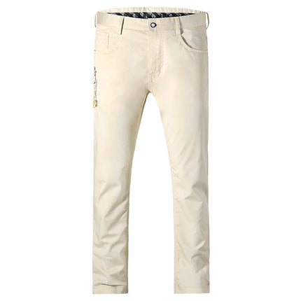 2024 New Men's Casual Pants Summer Fashions Loose Straight Men's Khaki Trousers 97%cotton Stretch Fabric Bruce&Shark Big Size 40