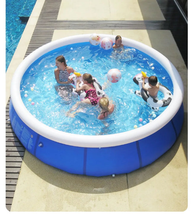 Round Inflatable Swimming Pool Large Household Adults Children Thickened Family Children Outdoor Oversized Bracket Paddling Pool