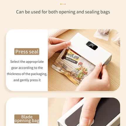 Mini Heat Sealer Plastic Bag Heat Sealing Machine Rechargable Plastic Storage Package Sealer Handheld Clip Bag Food Heat Sealer