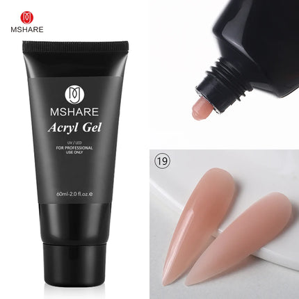 MSHARE Poly Nail Extension Gel TPO Hema Free Milky White Nails 60g Nail Extension Camouflage Quick Building Finger 60ml