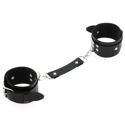 Adult Sex Games Products Punk Gothic Leather Cross Buckle Tied Shackles Sex Products Handcuffs for Sex