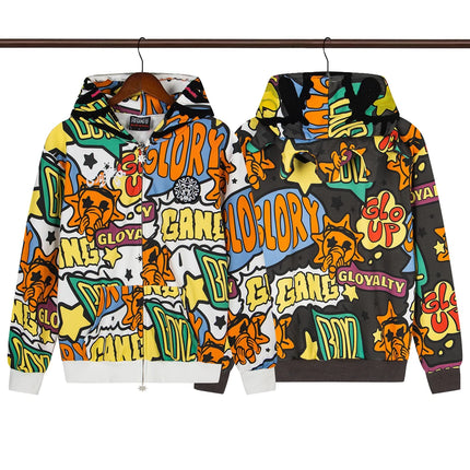 Glo Gang The Glory Full Zip Hoodie Camouflage Cardigan Men Women 1:1 Best Quality Oversize Hooded