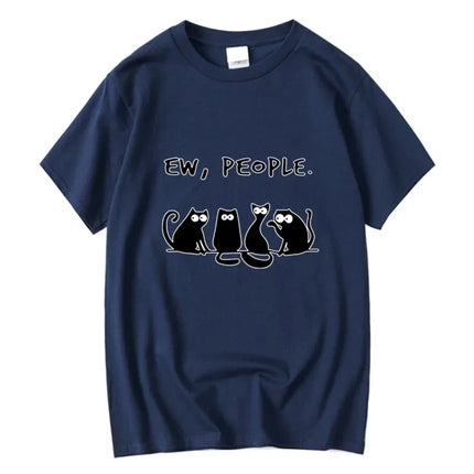 Men's T-shirt High Quality 100% Cotton Funny Cool Cat Printed Summer Casual Loose Cool T Shirt O-Neck Male T-Shirt Tops