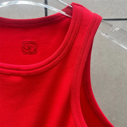 Women's t-shirts New twisted flower knotted sleeveless top for summer 2025 Elastic slim pure cotton women's vest corset crop top
