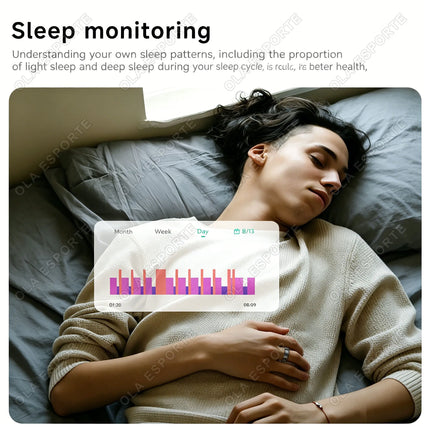 2026 Smart Ring Blood Pressure Heart Rate Sleep Monitoring Smart Ring IP68 & 5ATM Waterproof Multi-sport Mode Smartring Man Wome