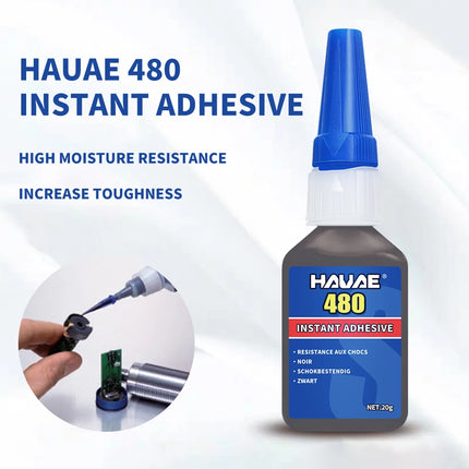 480 Quick drying glue Black Super adhesive rubber Toughened anti-vibration anti-impact adhesive metal rubber 20g 500g