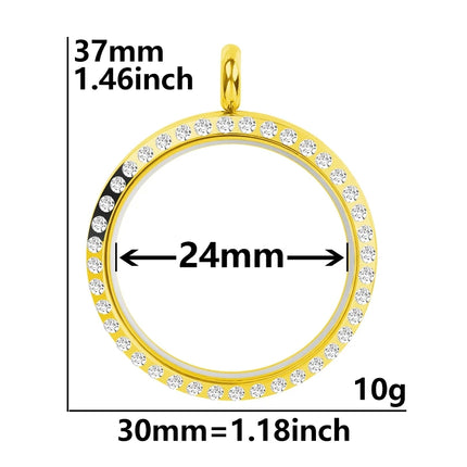 1Pc Stainless Steel Openable Glass Coin Bezel Cremation Urn Locket Pendant Round Reliquary Picture Medaillon кулон Jewelry