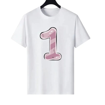 Letter Number Woman Black Summer Round Neck Parent-child Clothing Family Tops Unisex Comfort Short Sleeves T-Shirt Men Blouses
