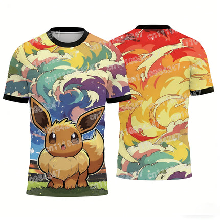 2026 New Pokemon Mew T-Shirts Cute Mythical Pokemon Print Short Sleeve Tees Unisex Couple Tops Summer Streetwear for Kids Adults