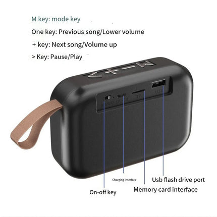 G2 Portable Bluetooth Speaker, Mini Wireless Loudspeaker, 3D Stereo Surround HiFi Sound Box Outdoor Wireless Column Music Player