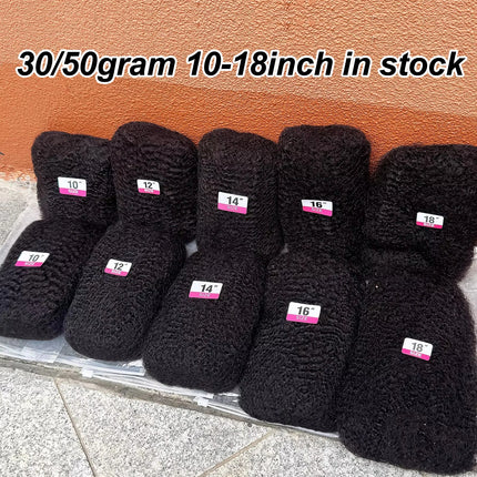 10-18 Inches Afro Kinky Bulk Human Hair Natural Color Bulk Human Hair Remy Hair Bundle Bulk Hair for Braiding Hair Extensions