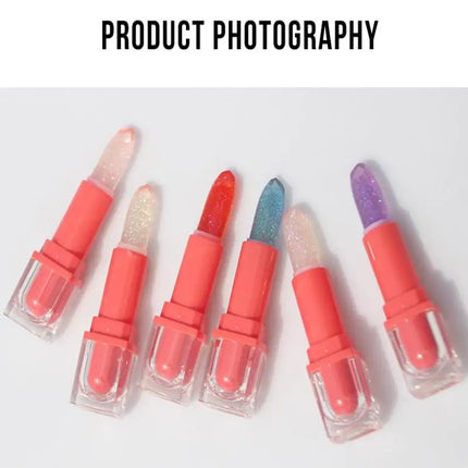 [MP]BSIMONE Glitter Lipstick Lip Balm Color Change Transparent Moisturizing Crystal Jelly Pearlescent Lip Plumper Gloss Cosmetic