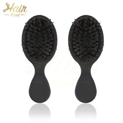 Hair Want Boar Bristles Hair Extension Brush with Nylon Travel Size Hair Brush Protable Mini Hair Brush for Pockets Purses