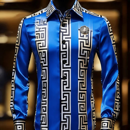 Men's Soft Breathable Long Sleeve Shirt High Definition Printed White Shirt Hawaiian Vacation Outdoor Social Party Mens Clothing