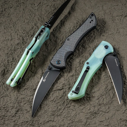 High Quality Folding pocket knife. 14C28N Steel Pocket Knife,carbon fiber Handle,Outdoor Camping Hunting EDC Folding Knife
