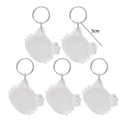5/30Pcs Transparent Acrylic Keychains Lovely Blank Photo Frame DIY Pendant Fashion Versatile Keychains Couple Anniversary Gift