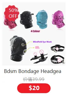 Exotic Accessories of Leather Bondage Fetish Eye Mask Sex Toys for Women Couples Bdsm Cosplay Blindfold Erotic Flirting Costumes