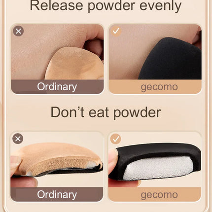 GECOMO Soft Triangular Black Powder Puff Wet And Dry Dual-use Concealer Makeup Cushion