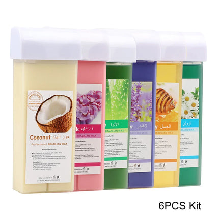 2026 Roll On Waxing Kit For Hair Removal All Skin Types Heater Waxing Hot Cartridge Honey Hair Removal Wax Roller Set Unisex