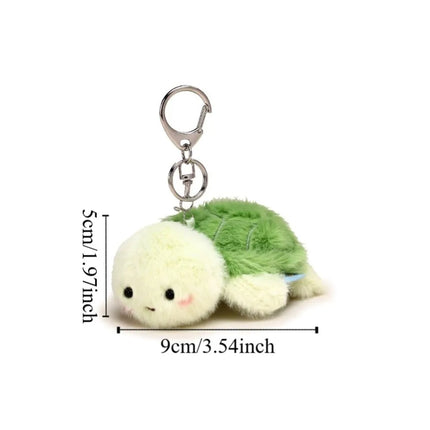 Soft Ocean Animal Keychain Small Turtle Kawaii Fluffy Whale Keyring Simulation PP Cotton Press Sound Pendant Home Decor