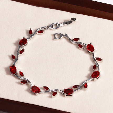 Luxury 16 Colors Sparkling Leaf Cubic Zirconia Branch Gold Silver Color CZ Crystal Bracelet Fashion Women Wedding Jewelry Gift