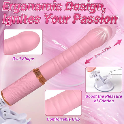Dual motor Realistic Thrusting Dildo Vibrator With Heating,10 mode Sex Toys Vibrator Clitoral Stimulator For Anal Stimulation