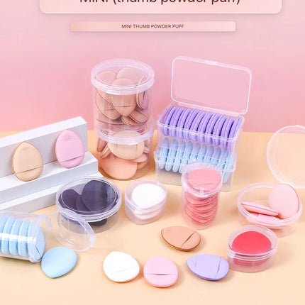 Mini Thumb Tip Foundation Puff Dry Wet Use Concealer Makeup Sponge Setting Powder Portable Cosmetic Puff for Facial Care