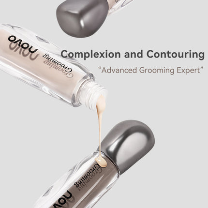 NOVO Waterproof and sweat-resistant liquid contouring foundation for highlighting, contouring, nose shadow and shading.