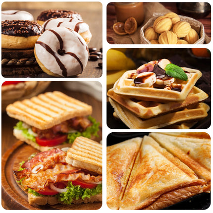 Electric Waffle Maker 7 In 1 Grill Sandwich Cake Donut Walnut Panini Plate Cooking Kitchen Appliances Toaster Breakfast Machine