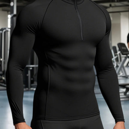 Men Running Compression T-shirt Long Sleeves Sport Tees Gym Fitness Sweatshirt Male Jogging Tracksuit Homme Athletic Shirt Tops