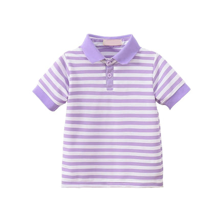 Summer boys striped polo shirt lapel short-sleeved T-shirt top boys and toddler cute Tee Polo Shirts Kids Clothing 1-9Y