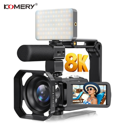 Night Vision Infrared 8K Camcorder 18X 64MP Digital Video Camera Vlog Recorder WIFI Livestream Webcam 3.0" Rotate Touch Screen