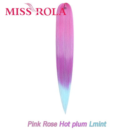 Miss Rola Synthetic 26 Inches 75g Kanekalon Hair Wholesale Bulk Braid Hair Extension Pre Stretched Pink Blonde Twist Jumbo Braid