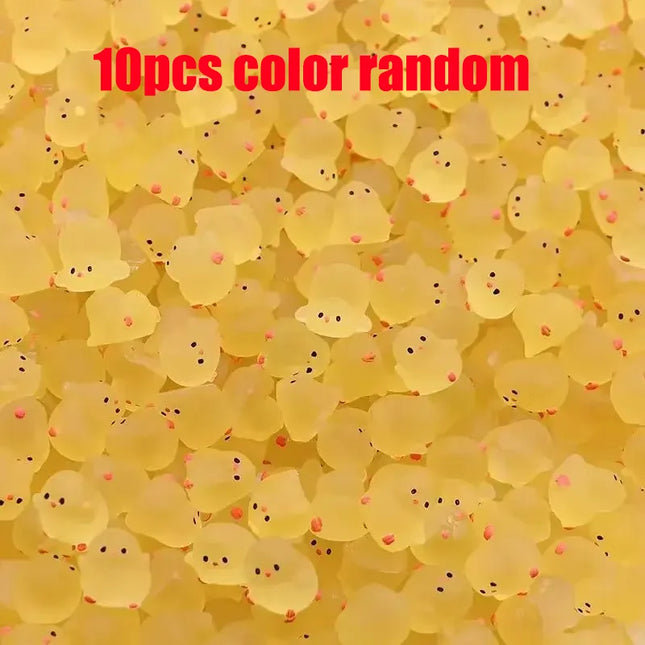 5-40PCS Mini Fluorescence Chicken Moss Toy Microlandscape Miniature Chick Figurines Fairy Garden Accessories Home Decor Crafts