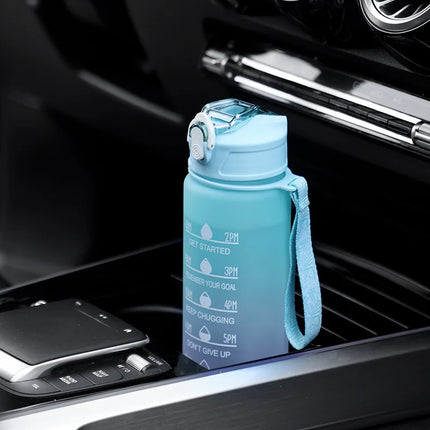 900ML Sports Water Bottle with Time Marker Leak-proof Cup Motivational Portable Water bottle for Outdoor Sport Fitness BPA Free