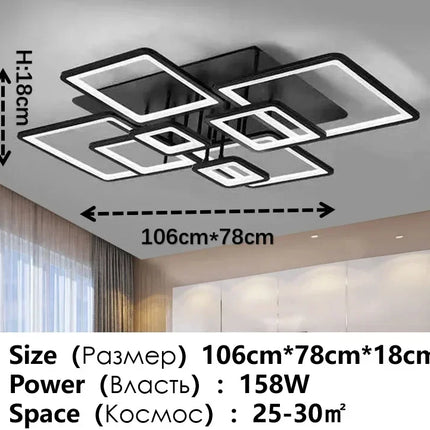 Modern Living Room Acrylic Led Ceiling Lamp Bulb 220v Black Bedroom Study Ceiling Light Home Dining Room Lighting Lustre Fixture