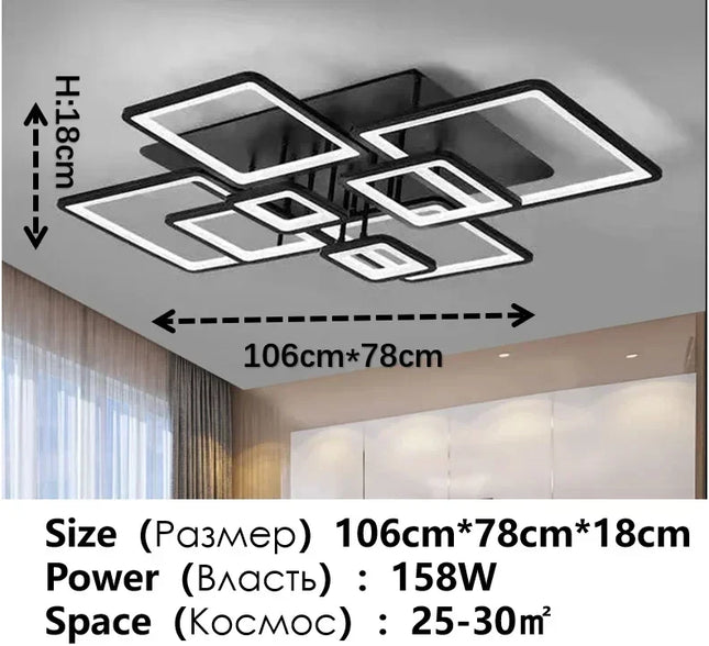 Modern Living Room Acrylic LED Ceiling Lamp Bulb 220V Black Bedroom Study Ceiling Light Home Dining Room Lighting Chandelier Fixture