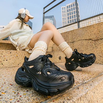 Fashion Breathable Chunky Sneakers Women 2025 Spring Summer New EVA Non Slip Wading Shoes Woman Thick Sole Platform Sports Shoes