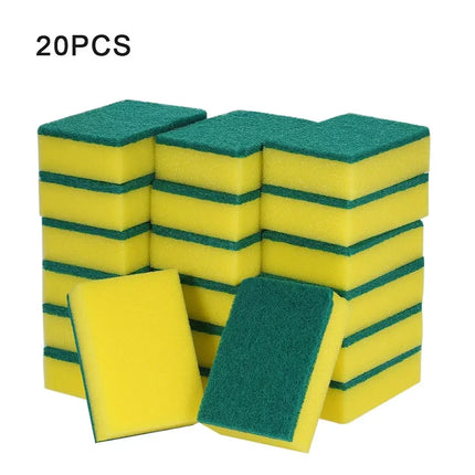 10-50Pcs Double-Sided Scouring Pads Kitchen Sponge Dishwashing Scrub Pads for Pot Bowl Home Cleaning Tools