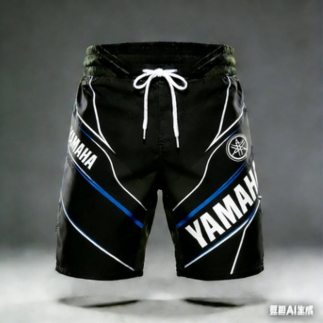 2026 Summer Trendy Yamaha Black and White Pocket Shorts for Men and Women Fashionable Casual Motorcycle Cycling Sports Shorts