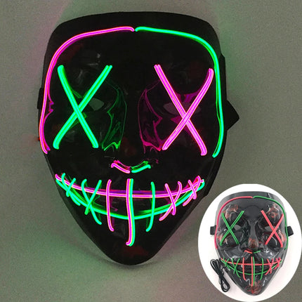 Funny Cute Flashing Masquerade Mask Adult Children Decorative Mask Luminous Full Face Mask Classical Purge Mask For Night