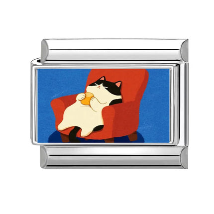 Y2K Cute Funny Sofa Cats Dogs Italian Charm Fit 9mm Stainless Steel Women DIY Bracelet Drop Shipping Fashion Jewelry Wholesale