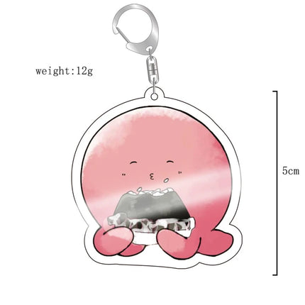 Anime Takopi’s Original Sin Cosplay Keychain Kawaii Pink Octopus Acrylic Pendant Key Chain Keyring Bag Accessories Prop Gift