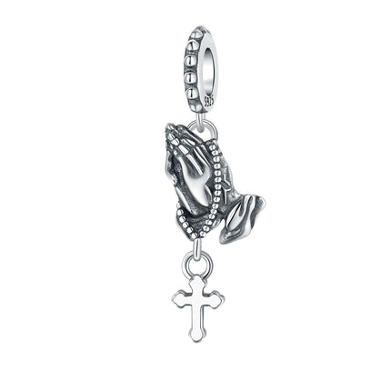 S925 Sterling Silver Charm Bead Angel Prayer Travel Memorial Pendant Fine Birthday Gift Fit Bangle Bracelet Necklace DIY Jewelry