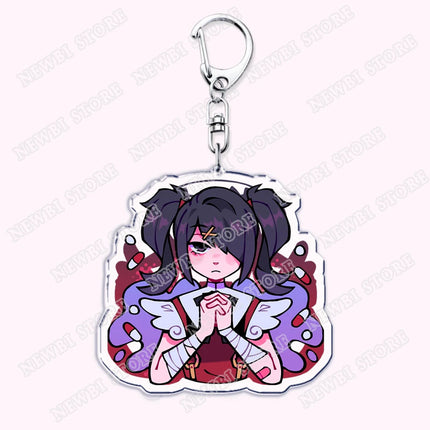Video Game Ame Chan Keychains for Women Accessories Needy Streamer Emoji Cat Overload Girl Overdose Keyring Fans Friends Gifts