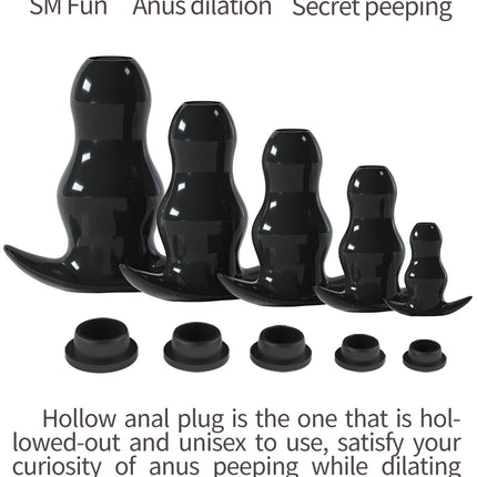 5 Sizes Hollow Anal Plug/Dilator/Dildo Soft Speculum Prostate Massager Butt Plug Set Intimate/Enema Sex Toys For Women Men Gay