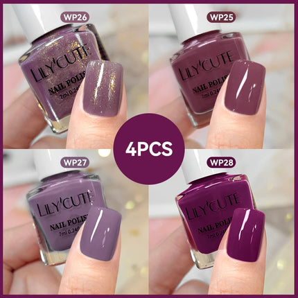 LILYCUTE 7ml 4/6/8/12Pcs Water-Based Nail Polish Set Quick Drying No Lamp Needed Glitter Nail Art Varnish For Nails Manicure