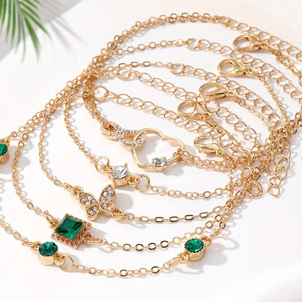 5-piece women's jewelry set, fashionable and casual bracelet set, suitable for daily wear and holiday gifts for friends