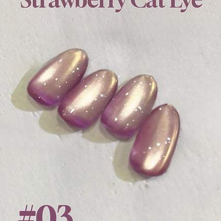 1-12pcs PSK New Whitening Strawberry Cat Eye Gel Nail Polish 2026 Super Glitter Whitening Red Glass Bead Nail Art Pink Nails