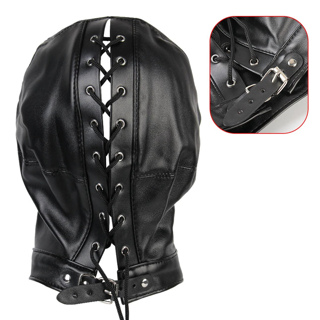 Erotic Accessories Fetish Mask Adult Sex Toys Hollow Hood Couples Flirting Sexy Headgear Leather For Woman